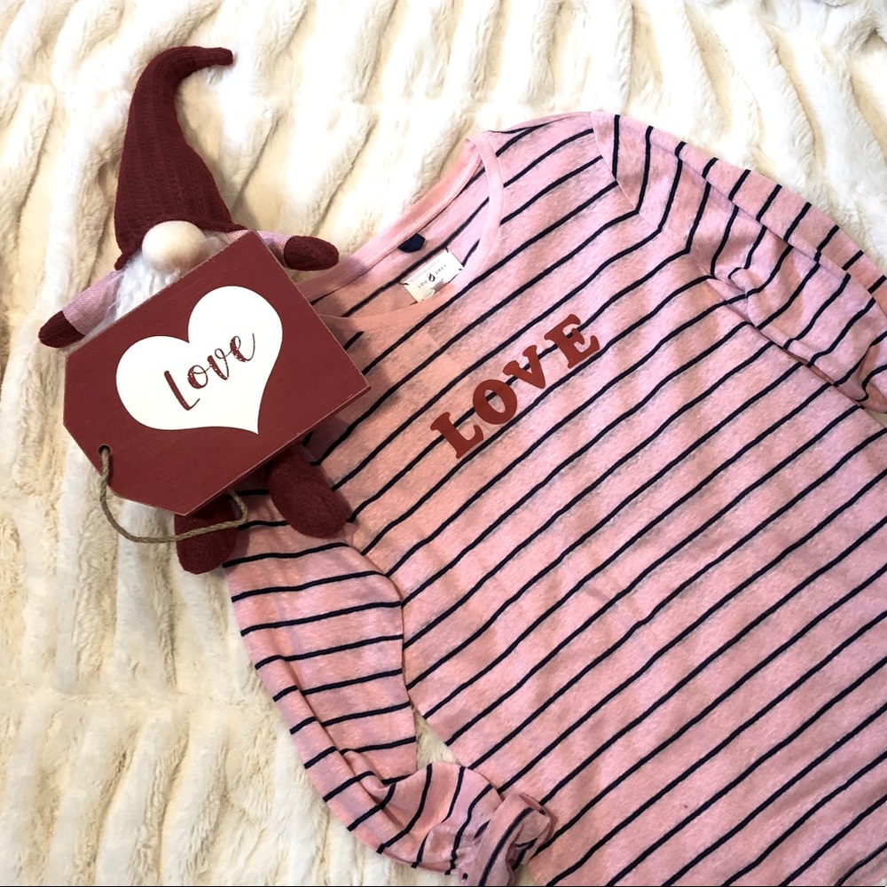❤️ LOVE pink and navy stripe top ❤️